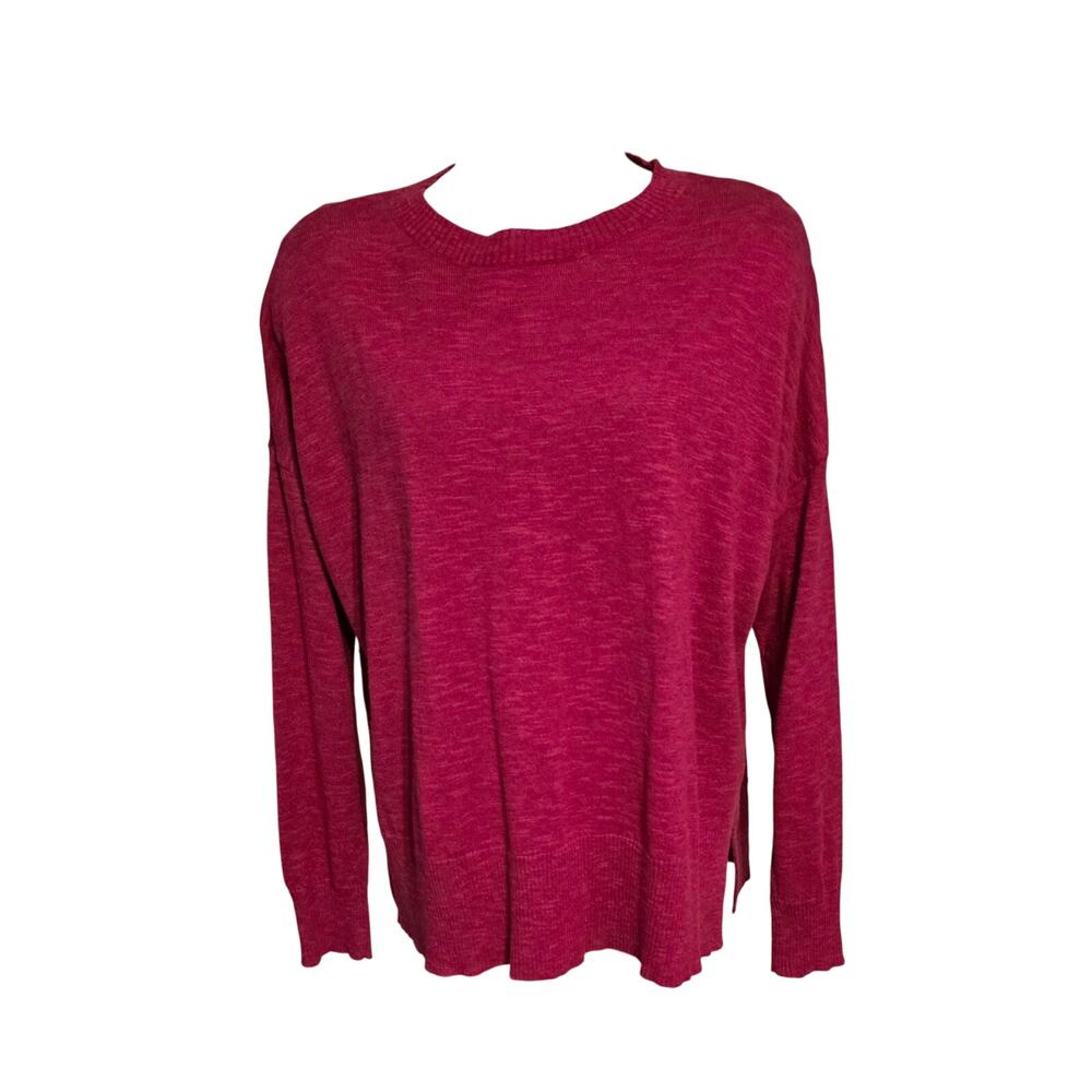 Eileen Fisher Linen Blend Red Sweater Size Small